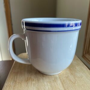 Pottery Barn Blue Striped Club Ceramic Mug